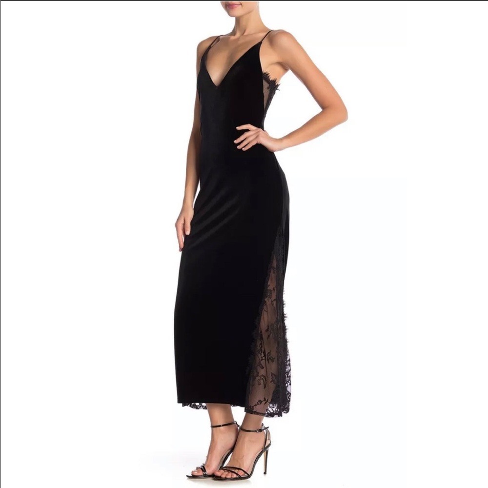 ABS By Allen Schwartz Velvet Slip Gown Black Sz 6